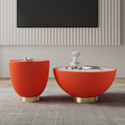 Manhattan Comfort Anderson Modern 2-Piece Coffee Table & End Table Set in Orange - 2-AT01-OR