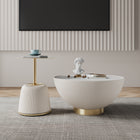 Manhattan Comfort Anderson Modern 2-Piece Coffee Table & End Table Set in Cream - 2-AT02-CR