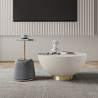 Manhattan Comfort Anderson Modern 2-Piece Coffee Table & End Table Set in Cream and Gray - 2-AT02-CRGY