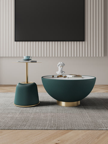 Manhattan Comfort Anderson Modern 2-Piece Coffee Table & End Table Set in Green