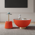Manhattan Comfort Anderson Modern 2-Piece Coffee Table & End Table Set in Orange - 2-AT02-OR