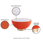 Manhattan Comfort Anderson Modern 2-Piece Coffee Table & End Table Set in Orange - 2-AT02-OR