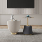 Manhattan Comfort Anderson Modern 2-Piece End Table in Gray and Cream