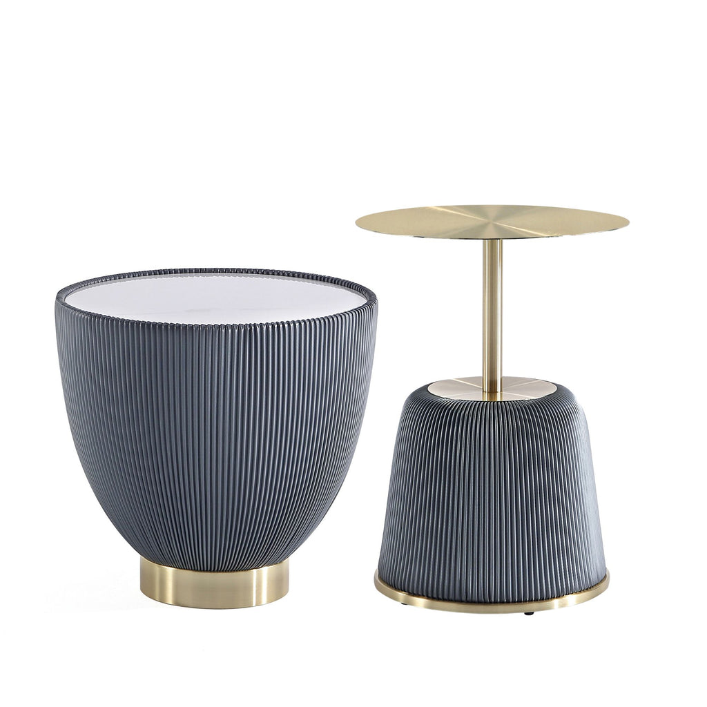 Manhattan Comfort Anderson Modern 2-Piece End Table in Gray