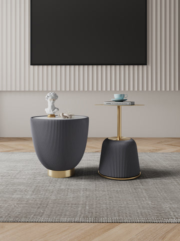 Manhattan Comfort Anderson Modern 2-Piece End Table in Gray