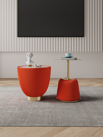 Manhattan Comfort Anderson Modern 2-Piece End Table in Orange