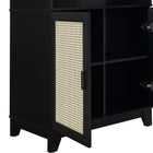 Manhattan Comfort Sheridan Mid-Century Modern 31" Bookcase Cabinet in Black (7-Shelf) - Set of 2