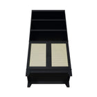 Manhattan Comfort Sheridan Mid-Century Modern 31" Bookcase Cabinet in Black (7-Shelf) - Set of 2