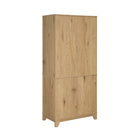 Manhattan Comfort Sheridan Mid-Century Modern 31" Bookcase Cabinet in Natural (7-Shelf) - Set of 2