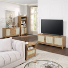 Manhattan Comfort Sheridan Mid-Century Modern 31" Bookcase Cabinet in Natural (7-Shelf) - Set of 2
