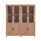 Manhattan Comfort Jodie Mid-Century Modern 31" Bookcase Cabinet in Maple (6-Shelf) - Set of 2