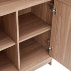 Manhattan Comfort Jodie Mid-Century Modern 31" Bookcase Cabinet in Maple (6-Shelf) - Set of 2