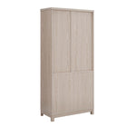Manhattan Comfort Jodie Mid-Century Modern 31" Bookcase Cabinet in Whitewashed Oak (6-Shelf) - Set of 2