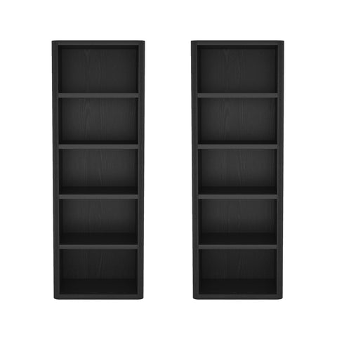 Manhattan Comfort Rivington Modern 28" Open Bookcase in Black - Set of 2