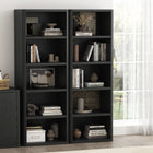 Manhattan Comfort Rivington Modern 28" Open Bookcase in Black - Set of 2