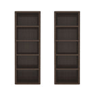 Manhattan Comfort Rivington Modern 28" Open Bookcase in Dark Walnut - Set of 2