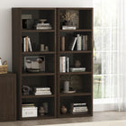 Manhattan Comfort Rivington Modern 28" Open Bookcase in Dark Walnut - Set of 2