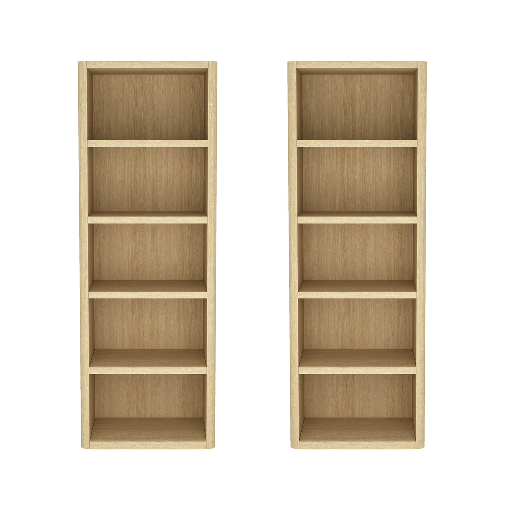 Manhattan Comfort Rivington Modern 28" Open Bookcase in Natural Oak - Set of 2