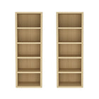 Manhattan Comfort Rivington Modern 28" Open Bookcase in Natural Oak - Set of 2