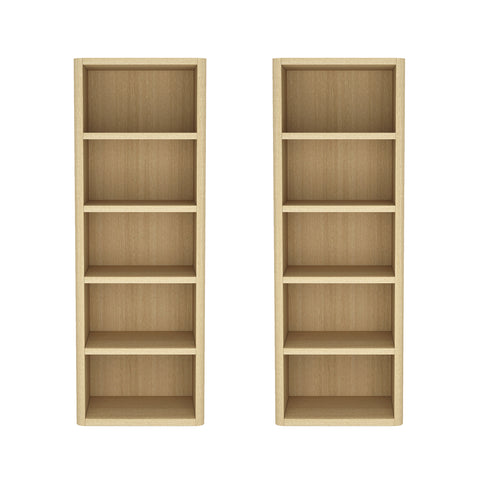 Manhattan Comfort Rivington Modern 28" Open Bookcase in Natural Oak - Set of 2