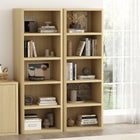 Manhattan Comfort Rivington Modern 28" Open Bookcase in Natural Oak - Set of 2