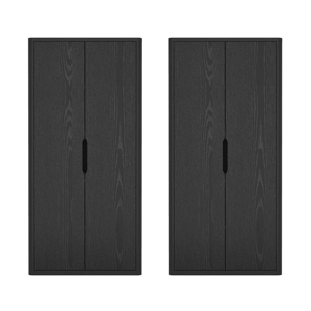 Manhattan Comfort Rivington Modern 38" Bookcase Cabinet in Black - Set of 2