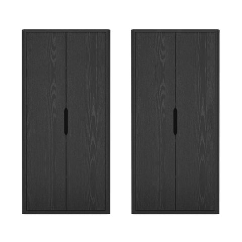 Manhattan Comfort Rivington Modern 38" Bookcase Cabinet in Black - Set of 2