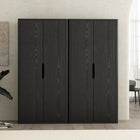 Manhattan Comfort Rivington Modern 38" Bookcase Cabinet in Black - Set of 2 - 2-BC004-BK