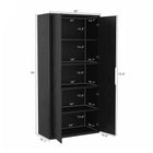 Manhattan Comfort Rivington Modern 38" Bookcase Cabinet in Black - Set of 2 - 2-BC004-BK