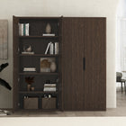Manhattan Comfort Rivington Modern 38" Bookcase Cabinet in Walnut - Set of 2 - 2-BC004-BR