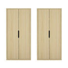 Manhattan Comfort Rivington Modern 38" Bookcase Cabinet in Natural Oak - Set of 2