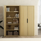 Manhattan Comfort Rivington Modern 38" Bookcase Cabinet in Natural Oak - Set of 2 - 2-BC004-NA