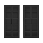 Manhattan Comfort Rivington Modern 38" Bookcase Cabinet in Black - Set of 2