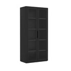 Manhattan Comfort Rivington Modern 38" Bookcase Cabinet in Black - Set of 2 - 2-BC005-BK