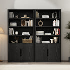 Manhattan Comfort Rivington Modern 40" Bookcase Cabinet in Black - Set of 2