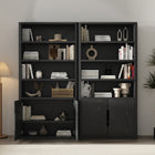 Manhattan Comfort Rivington Modern 40" Bookcase Cabinet in Black - Set of 2