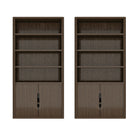 Manhattan Comfort Rivington Modern 40" Bookcase Cabinet in Walnut - Set of 2