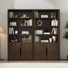 Manhattan Comfort Rivington Modern 40" Bookcase Cabinet in Walnut - Set of 2