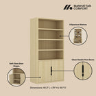 Manhattan Comfort Rivington Modern 40" Bookcase Cabinet in Natural Oak - Set of 2