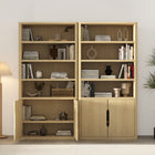 Manhattan Comfort Rivington Modern 40" Bookcase Cabinet in Natural Oak - Set of 2