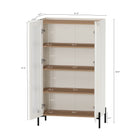Manhattan Comfort Abbey Modern 2-Piece Buffet and Bookcase in Maple and Off White
