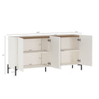 Manhattan Comfort Abbey Modern 2-Piece Buffet and Bookcase in Maple and Off White