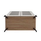 Manhattan Comfort Abbey Modern 2-Piece Buffet and Bookcase in Maple and Off White