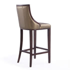 Manhattan Comfort Fifth Avenue Traditional Wood Upholstered Barstool in Bronze - Set of 2