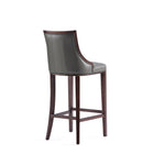 Manhattan Comfort Fifth Avenue Traditional Wood Upholstered Barstool in Graphite - Set of 2