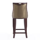 Manhattan Comfort Emperor Traditional Wood Upholstered Barstool in Bronze - Set of 2