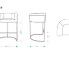 Manhattan Comfort Cosmopolitan Mid-Century Modern Metal Upholstered Barstool in Camel - Set of 2