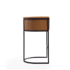 Manhattan Comfort Cosmopolitan Mid-Century Modern Metal Upholstered Barstool in Camel - Set of 2