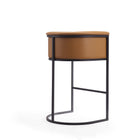 Manhattan Comfort Cosmopolitan Mid-Century Modern Metal Upholstered Barstool in Camel - Set of 2
