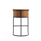 Manhattan Comfort Cosmopolitan Mid-Century Modern Metal Upholstered Barstool in Camel - Set of 2